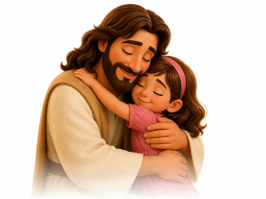 Jesús abraza a una niña